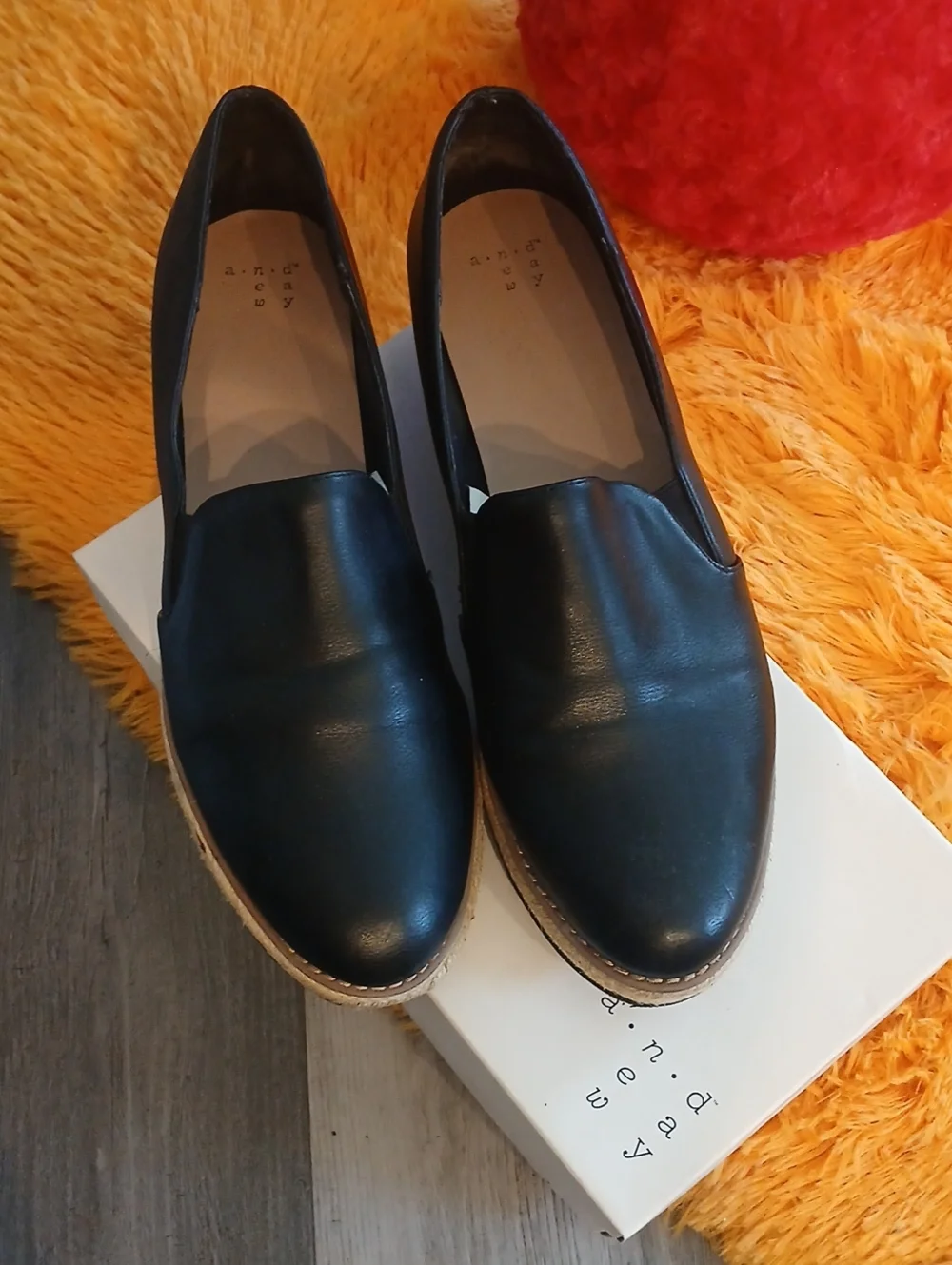 a new day Black Slip-On Espadrille Platform Loafers